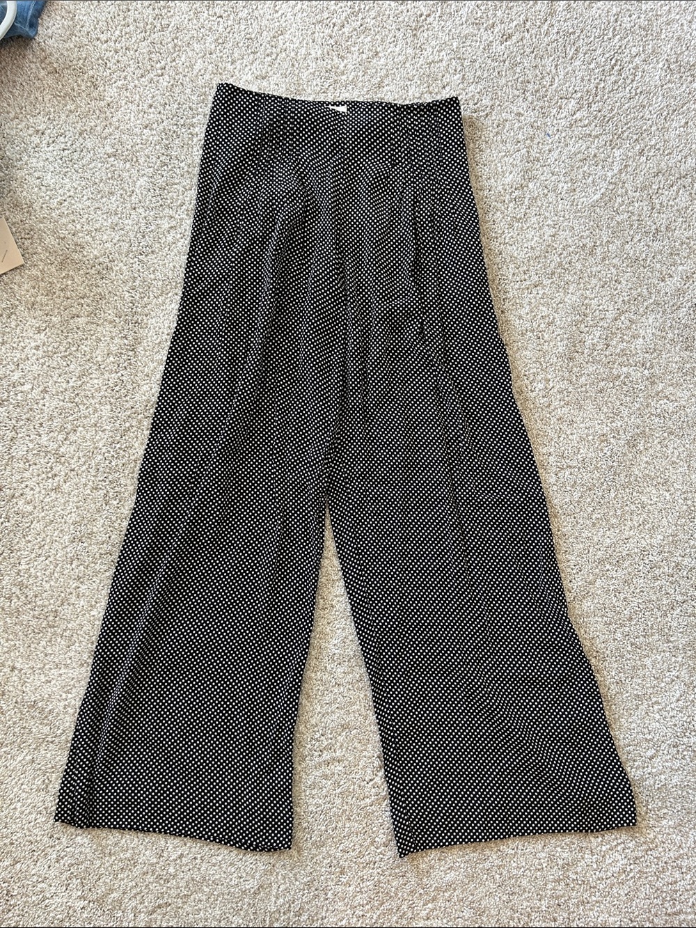 Maeve Black & White Polka Dot Wide-Leg Pants